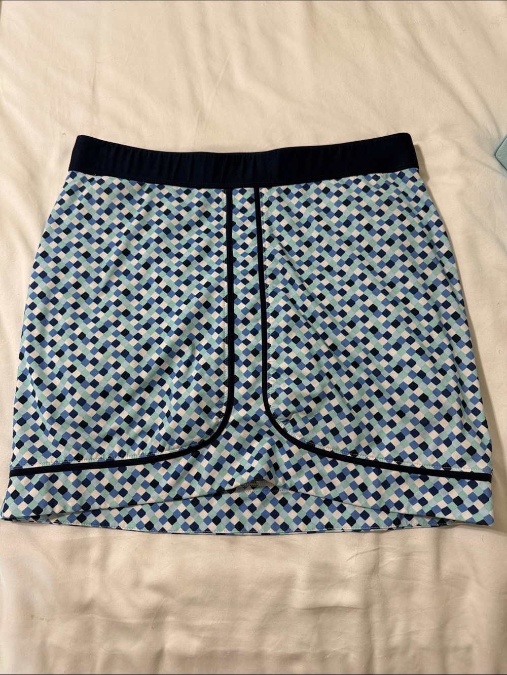Geometric Blue Mosaic Women’s Skirt